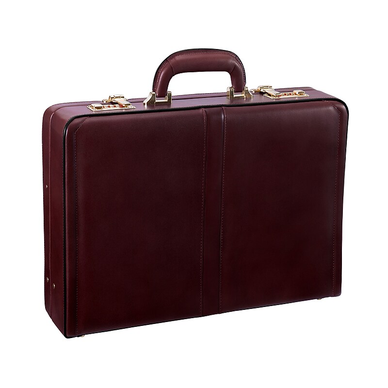McKleinUSA Reagan V Series Leather Locking Attache, Burgundy (80446) image 1