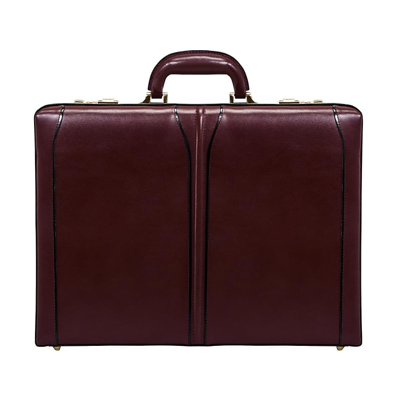 McKleinUSA Lawson V Series Leather Locking Attache, Burgundy (80456) image 1