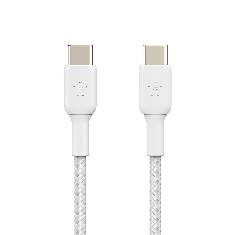 Belkin BOOST CHARGE 3.3 ft. Braided USB-C to USB-C Cable, White (CAB004BT1MWH) image 1