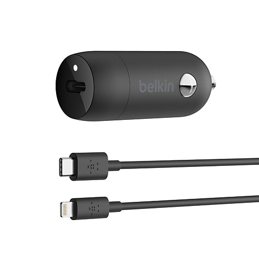 Belkin BOOST CHARGE USBC to Lightning Cable Car Charger for Multiple