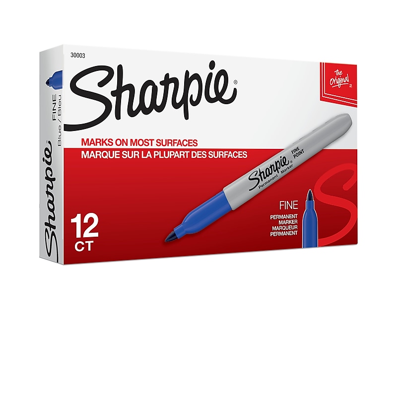 Sharpie Permanent Marker, Fine Tip, Blue, Dozen (30003) image 1