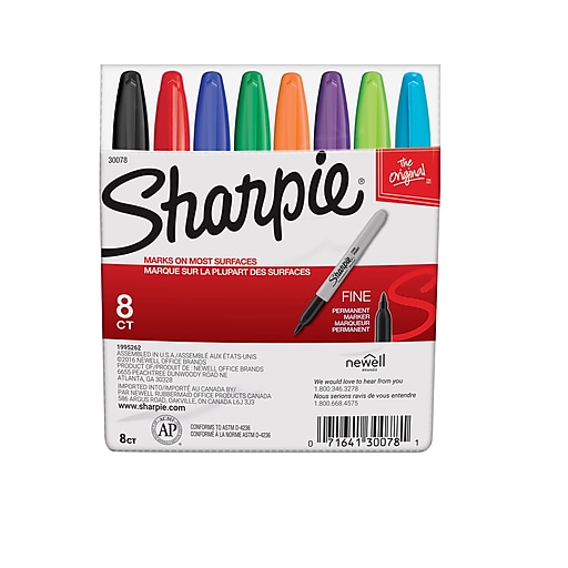 STAPLES ADVANTAGE Sharpie Permanent Markers, Ultra Fine Tip, Assorted Inks