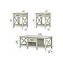 Bush Furniture Key West 47" x 24" Coffee Table with 2 End Tables, Linen White Oak (KWS023LW)~#|#~sp109593220_sc7