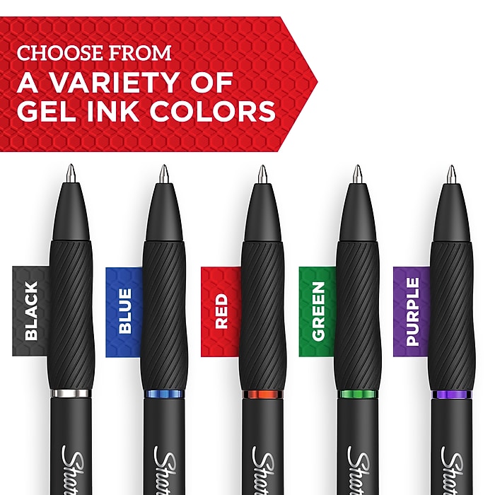 Sharpie S-Gel Retractable Gel Pen, Medium Point, Black Ink, 4/Pack
