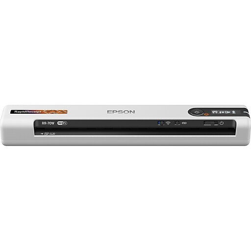 Epson RapidReceipt RR70W Wireless Portable Document Scanner, White
