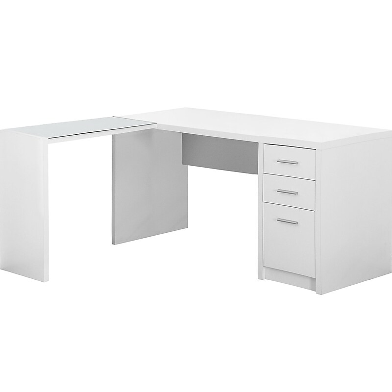 Monarch Specialties Inc. 60" L-Shaped Desk, White (I 7136) image 1