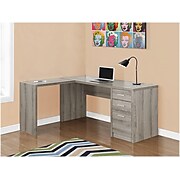 Monarch Specialties Inc. 60" L-Shaped Desk, Dark Taupe (I 7138)