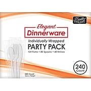 Berkley Square Elegant Dinnerware Polystyrene Assorted Cutlery, Heavy-Weight, White, 240/Box (1088508)