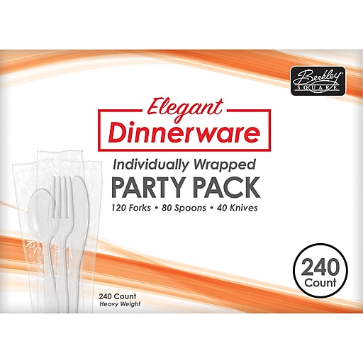 Berkley Square Heavy PS Boxed Knife White 500/Box White Plastic Dinner Length 1071010