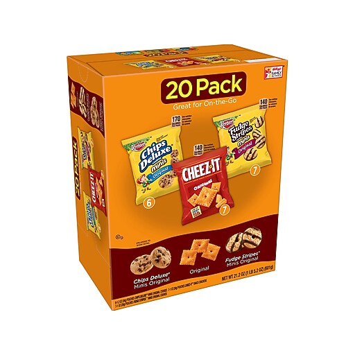 Keebler Variety Pack Snacks, 21.2 Oz., 20 Bags/Box (3010094060) at Staples
