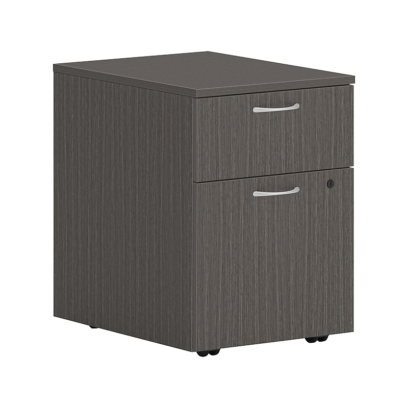 HON Mod 2-Drawer Vertical File Cabinet, Letter/Legal, Slate Teak, 20" (HLPLPMBFLSL1) image 1