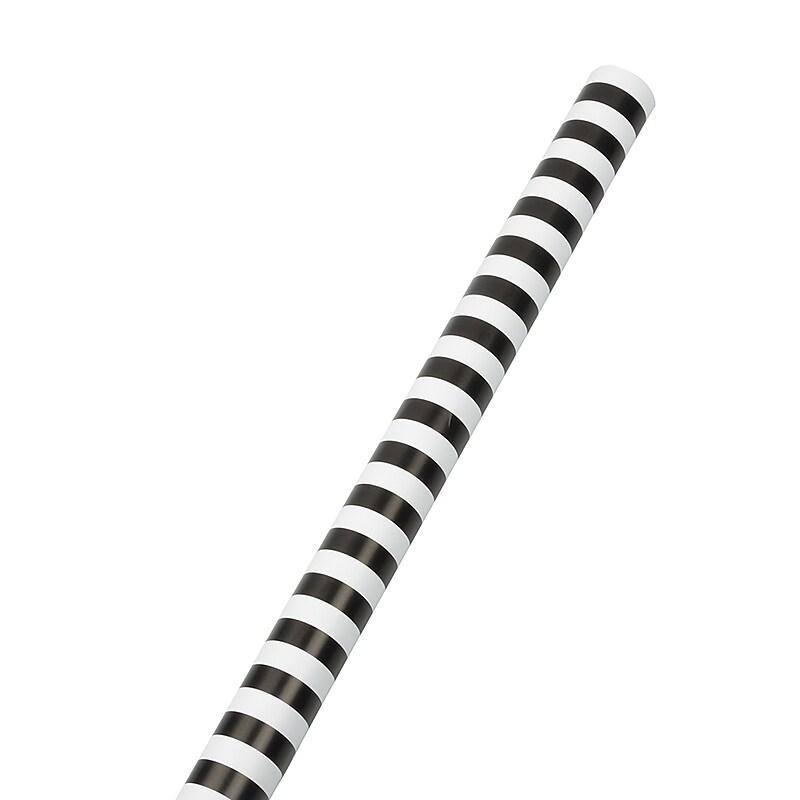 JAM Paper Wrapping Paper, 25 Sq. ft. x 30", Black & White Stripes, 2/Pack (226531182A) image 1