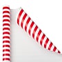 JAM Paper Wrapping Paper, 25 Sq. ft. x 30", Red & White Stripes, 2/Pack (2226517000C)~#|#~sp109844706_sc7