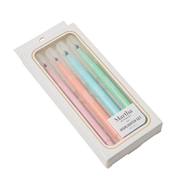 Martha Stewart Stick Highlighters, Fine Tip, Assorted Colors, 4/Pack (MS108K) image 1