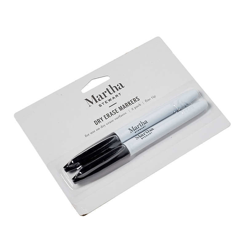 Martha Stewart Dry Erase Marker, Fine Tip, Black Ink, 2/Pack (MS107C) image 1