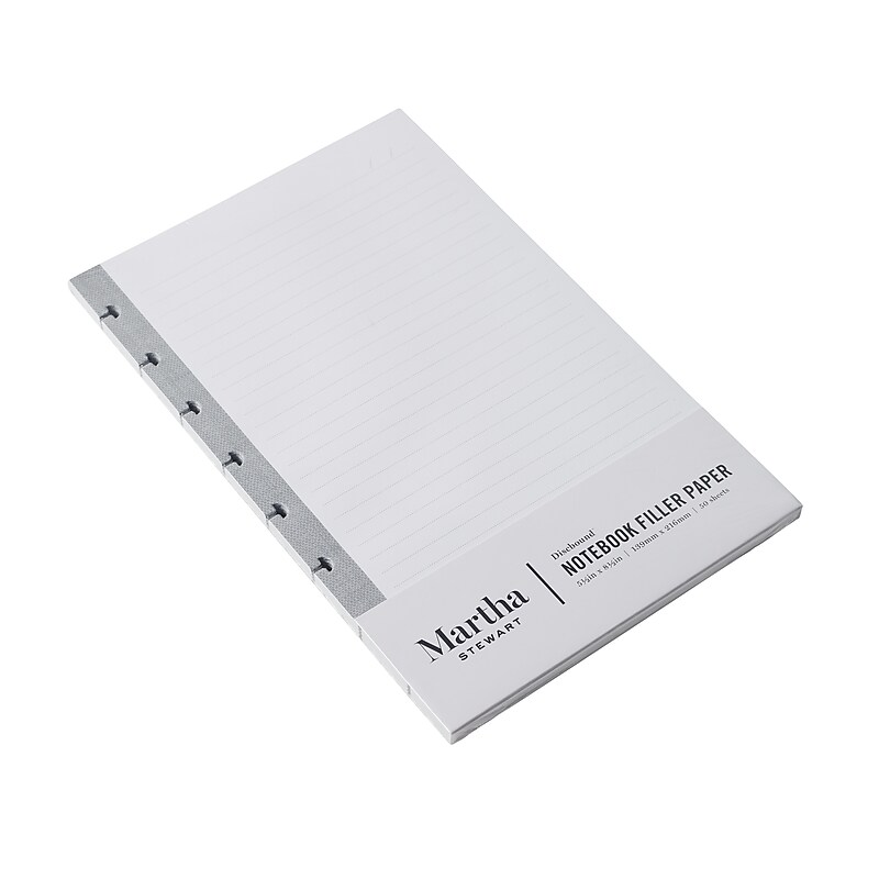 Martha Stewart Discbound Junior College Ruled Filler Paper, 5.5" x 8.5", 50 Sheets/Pack (MS107W) image 1