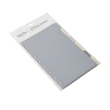 Martha Stewart Discbound Blank Plastic Divider, 6-Tab, Gray (MS107Y)