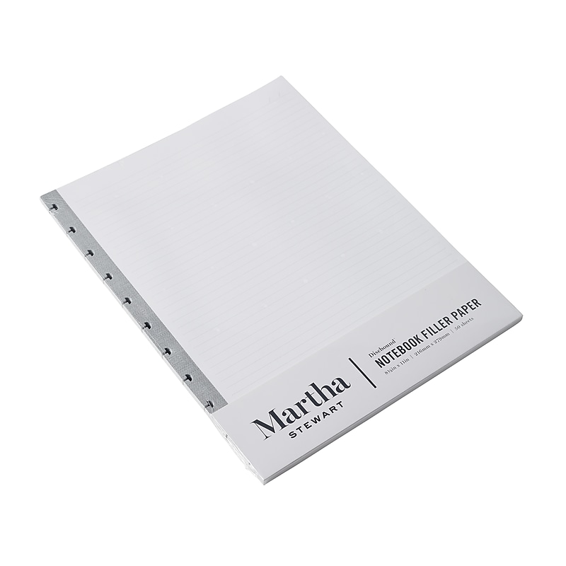 Martha Stewart Discbound College Ruled Filler Paper, 8.5" x 11", 10+ Punched, 50 Sheets/Pack (MS107V) image 1
