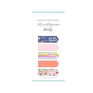 Blue Sky Thimblepress Magnetic Bookmarks, Assorted Designs, 5/Set (130530)
