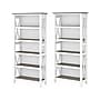 Bush Furniture Key West 66"H 5-Shelf Bookcase with Adjustable Shelves, Shiplap Gray/Pure White Laminated Wood, 2/Set (KWS046G2W)~#|#~sp109850896_sc7