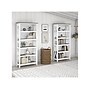 Bush Furniture Key West 66"H 5-Shelf Bookcase with Adjustable Shelves, Shiplap Gray/Pure White Laminated Wood, 2/Set (KWS046G2W)~#|#~sp109850897_sc7