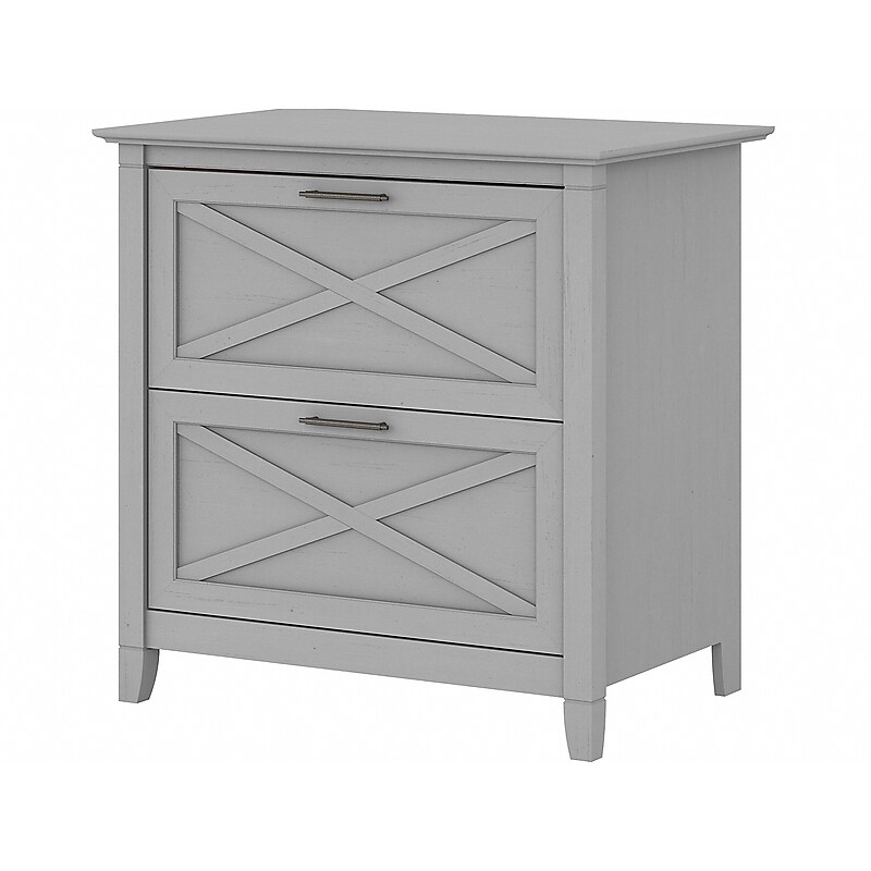 Bush Furniture Key West 2-Drawer Lateral File Cabinet, Letter/Legal, Cape Cod Gray, 30" (KWF130CG-03) image 1