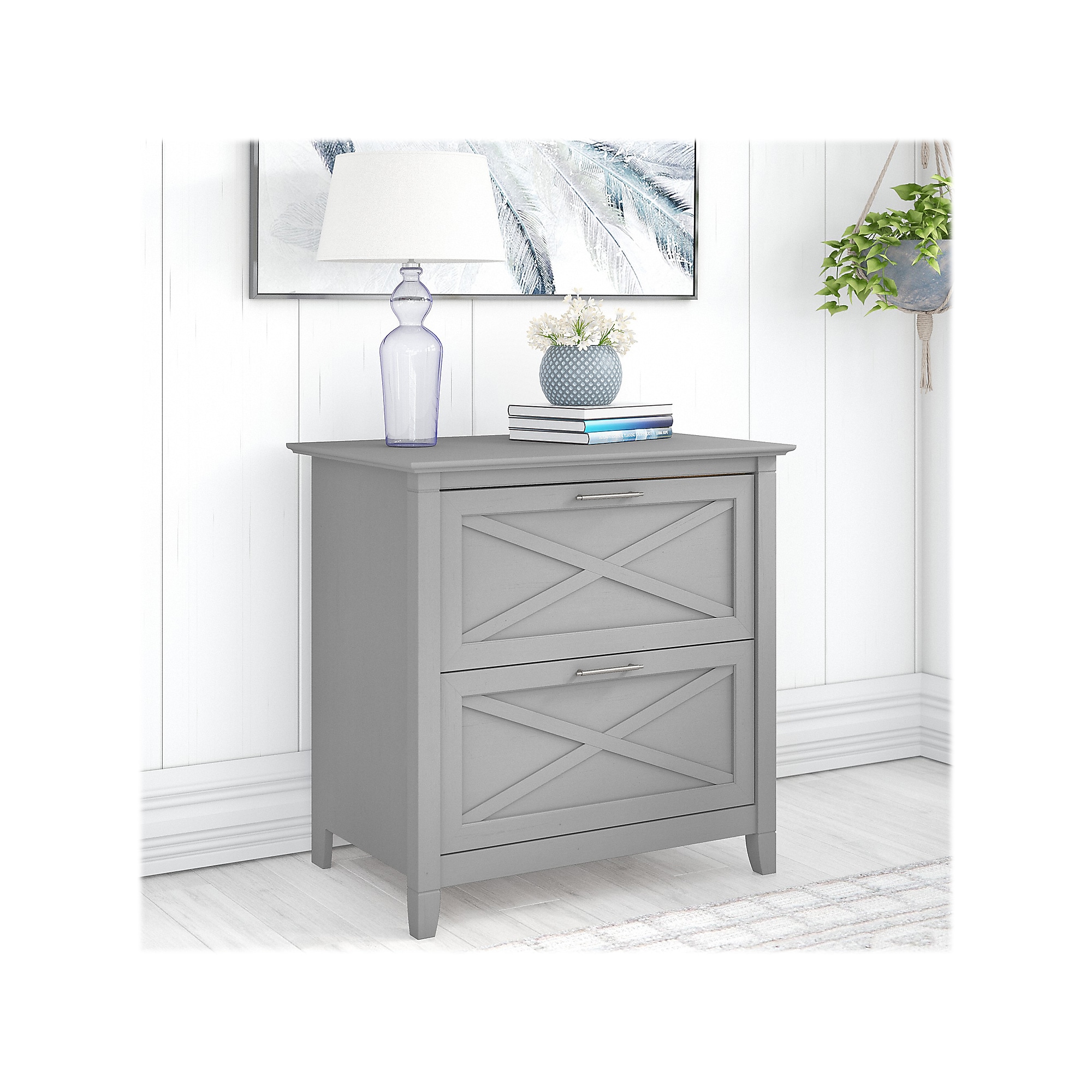 Bush Furniture Key West 2-Drawer Lateral File Cabinet, Letter/Legal, Cape Cod Gray, 30″ (KWF130CG-03) Sansujyuku sansujyuku.com