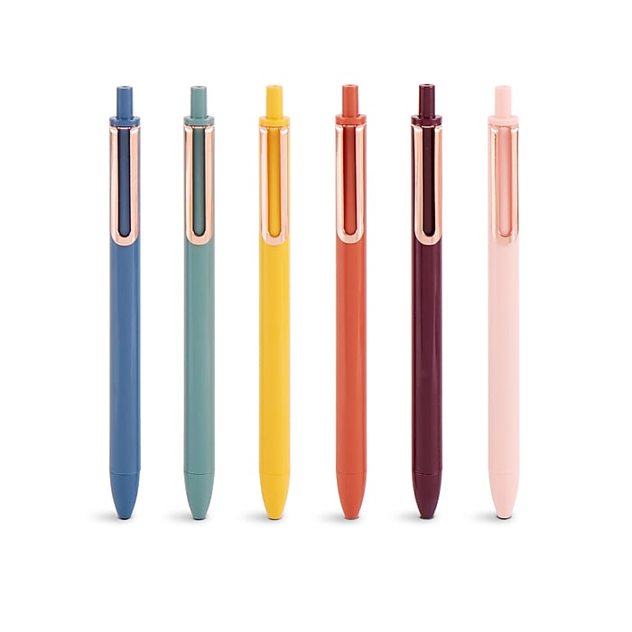 Poppin Luxe Retractable Gel Pens, Fine Point, 0.7mm, Black Ink