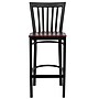 Flash Furniture HERCULES Series Traditional Metal School House Back Restaurant Barstool, Black/Mahogany Wood (XU6R8BSCHBARMAW)~#|#~sp109851738_sc7