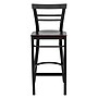Flash Furniture HERCULES Traditional Metal Two-Slat Ladder Back Restaurant Barstool, Black/Mahogany Wood (XU6R9BLADBARMAW)~#|#~sp109851875_sc7
