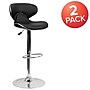 Flash Furniture Contemporary Vinyl Adjustable Height Barstool with Back, Black, 2-Pieces (2DS815BKGG)~#|#~sp109852602_sc7