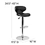 Flash Furniture Contemporary Vinyl Adjustable Height Barstool with Back, Black, 2-Pieces (2DS815BKGG)~#|#~sp109852607_sc7