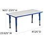 Flash Furniture Emmy Rectangular Activity Table Set, 23.625" x 47.25", Height Adjustable, Blue (YU06034RECTBLBL)~#|#~sp109854690_sc7