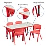 Flash Furniture Emmy Rectangular Activity Table Set, 23.625" x 47.25", Height Adjustable, Red (YU06034RECTBLRD)~#|#~sp109854767_sc7