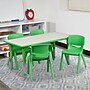 Flash Furniture Emmy Rectangular Activity Table Set, 23.625" x 47.25", Height Adjustable, Green (YU06034RECTBLGN)~#|#~sp109854769_sc7