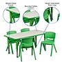 Flash Furniture Emmy Rectangular Activity Table Set, 23.625" x 47.25", Height Adjustable, Green (YU06034RECTBLGN)~#|#~sp109854773_sc7