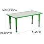 Flash Furniture Emmy Rectangular Activity Table Set, 23.625" x 47.25", Height Adjustable, Green (YU06034RECTBLGN)~#|#~sp109854774_sc7