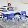Flash Furniture Emmy Rectangular Activity Table Set, 23.625" x 47.25", Height Adjustable, Blue (YU06034RECTBLBL)~#|#~sp109854775_sc7