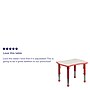 Flash Furniture Wren Rectangular Activity Table, 21.875" x 26.625", Height Adjustable, Red/Gray (YU098RECTBLRD)~#|#~sp109854796_sc7