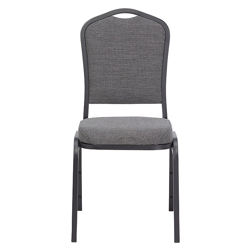 NPS 9300 Series Deluxe Fabric Upholstered Stack Chair, Natural Graystone/Black Sandtex, 40/Pack (9362-BT/40) image 1