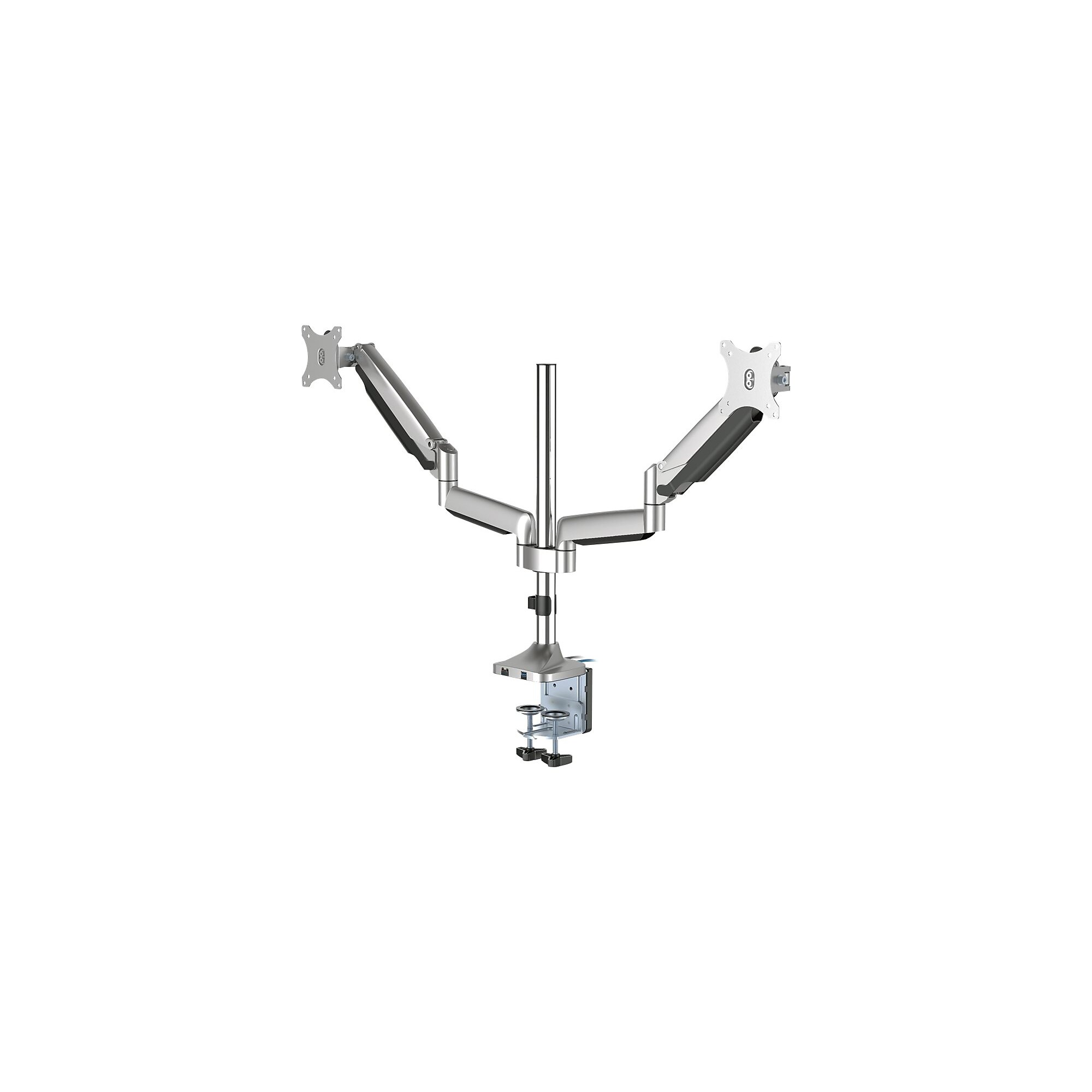 SIIG Dual Monitor Gas Spring Desk Mount with USB Port – 13″ to 32″ Arm, Up, Gray (CE-MT2X11-S1) Sansujyuku sansujyuku.com