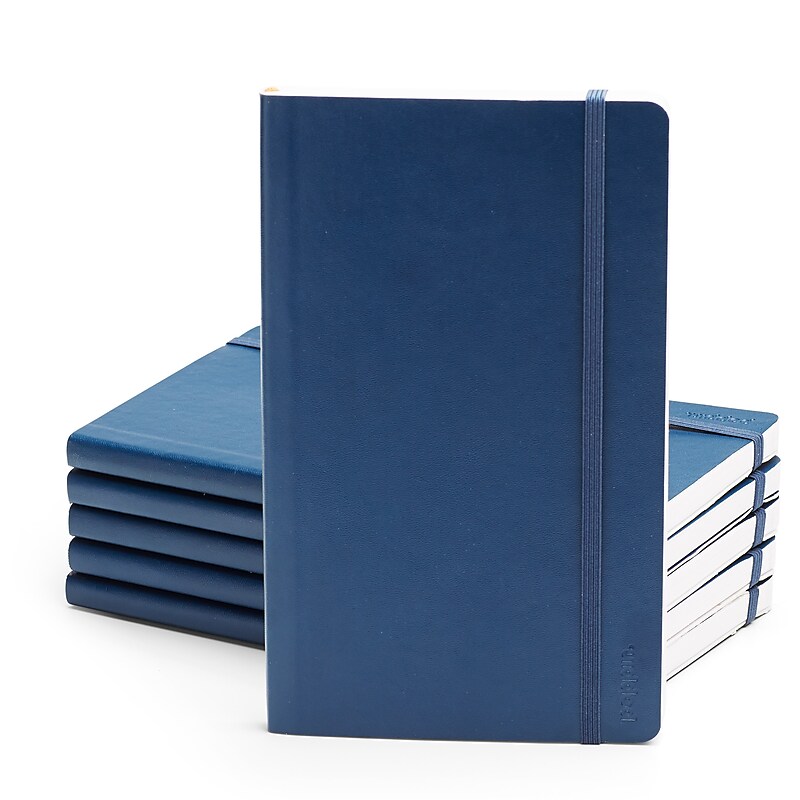 Poppin Professional Notebooks, 5" x 8.25", College Ruled, 96 Sheets, Blue, 25/Set (104130) image 1