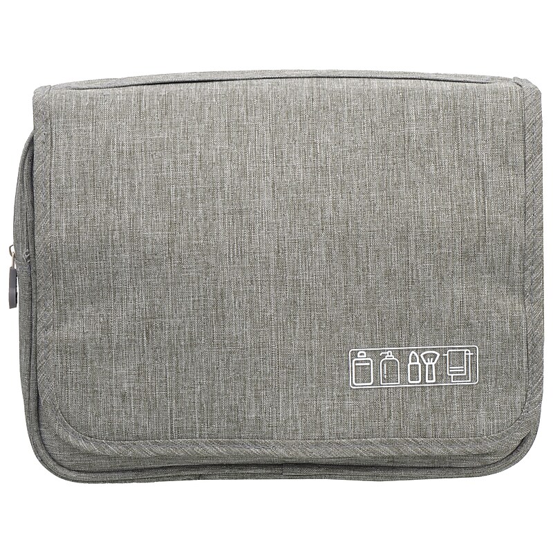 Nicci 9.75" Fabric Toiletry Bag, Gray (CBM30003-GRY) image 1
