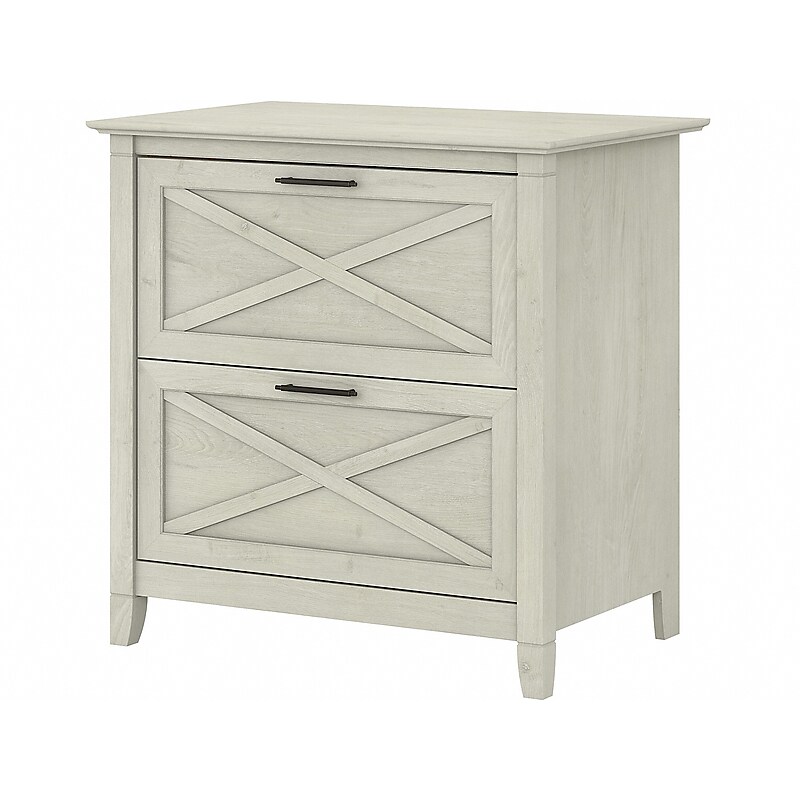 Bush Furniture Key West 2-Drawer Lateral File Cabinet, Letter/Legal, Linen White Oak, 30" (KWF130LW-03) image 1
