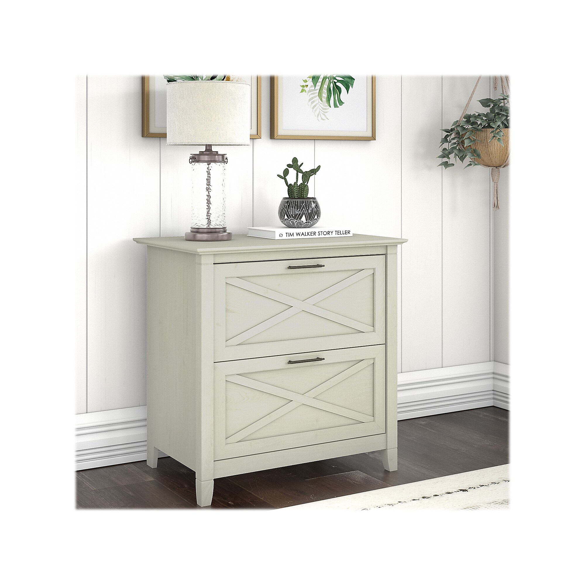 Bush Furniture Key West 2-Drawer Lateral File Cabinet, Letter/Legal, Linen White Oak, 30″ (KWF130LW-03) Sansujyuku sansujyuku.com