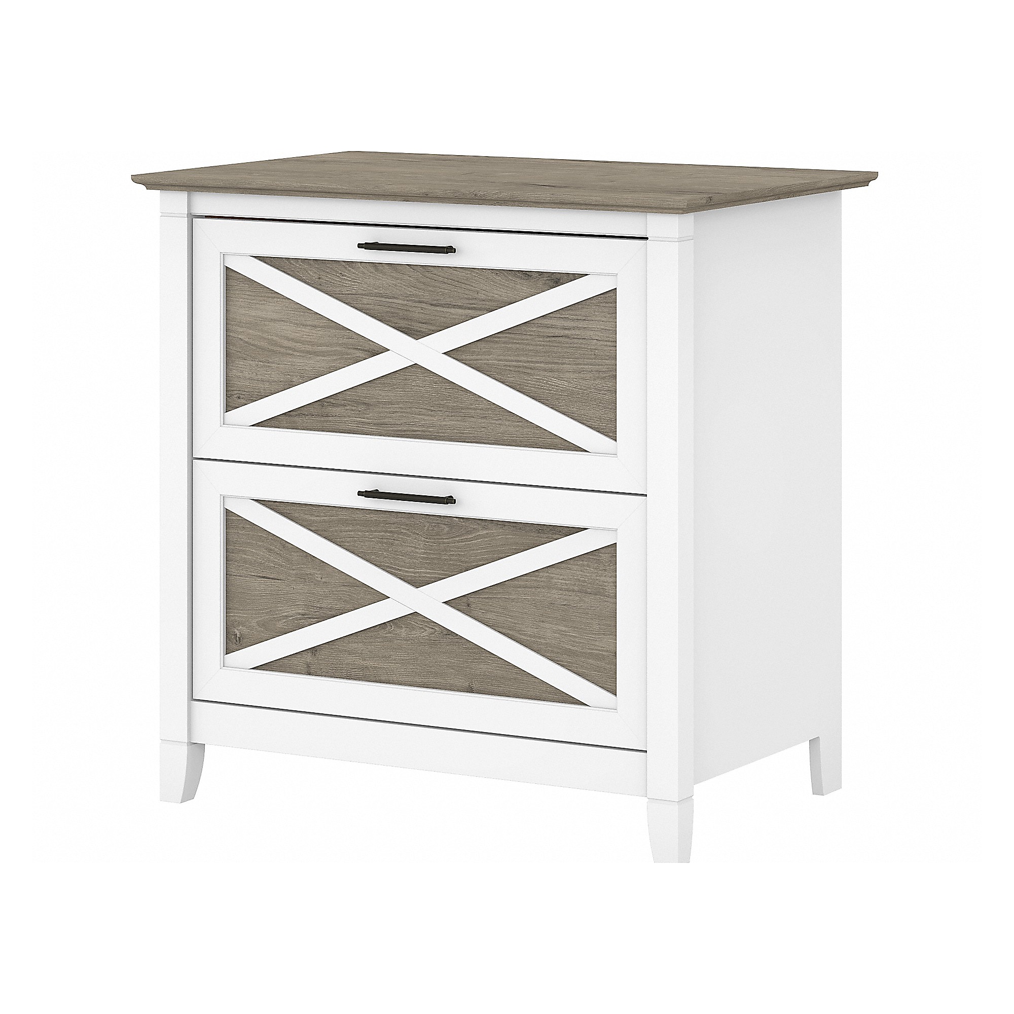 Bush Furniture Key West 2-Drawer Lateral File Cabinet, Letter/Legal, Shiplap Gray/Pure White, 30″ (KWF130G2W-03) Sansujyuku sansujyuku.com