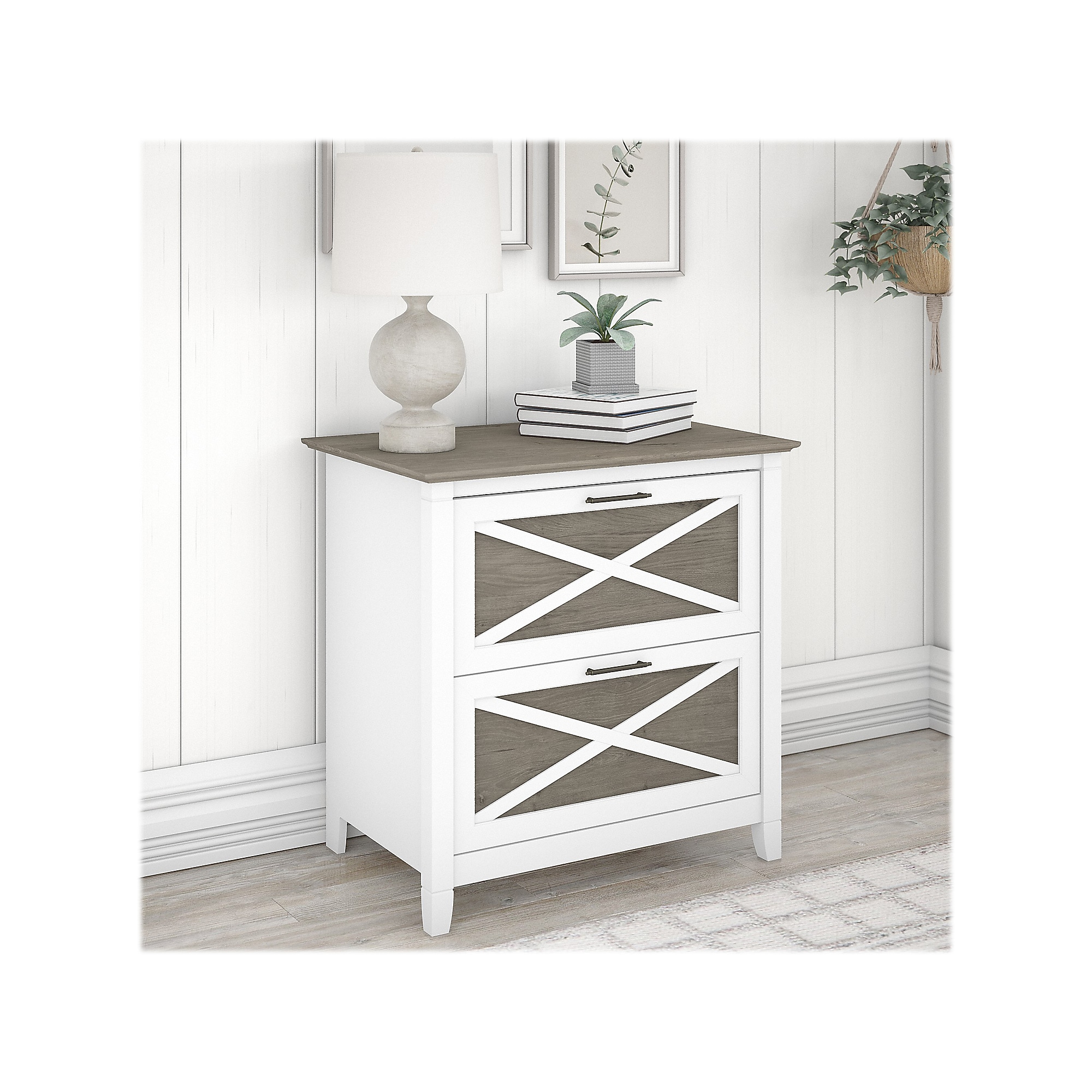 Bush Furniture Key West 2-Drawer Lateral File Cabinet, Letter/Legal, Shiplap Gray/Pure White, 30″ (KWF130G2W-03) Sansujyuku sansujyuku.com