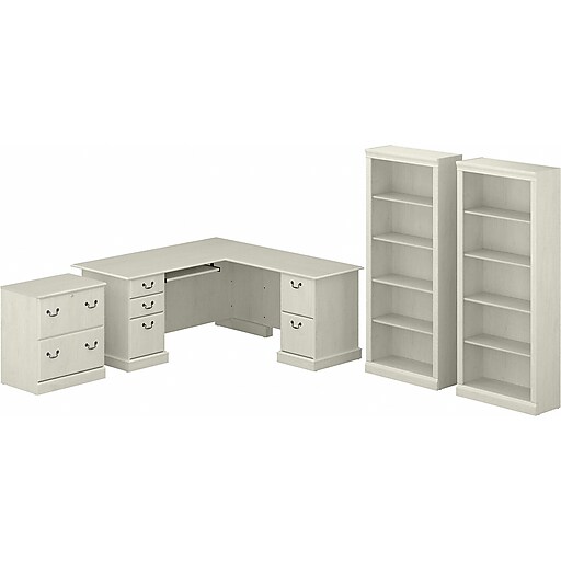 Bush Furniture Saratoga 66" LShaped Computer Desk with File