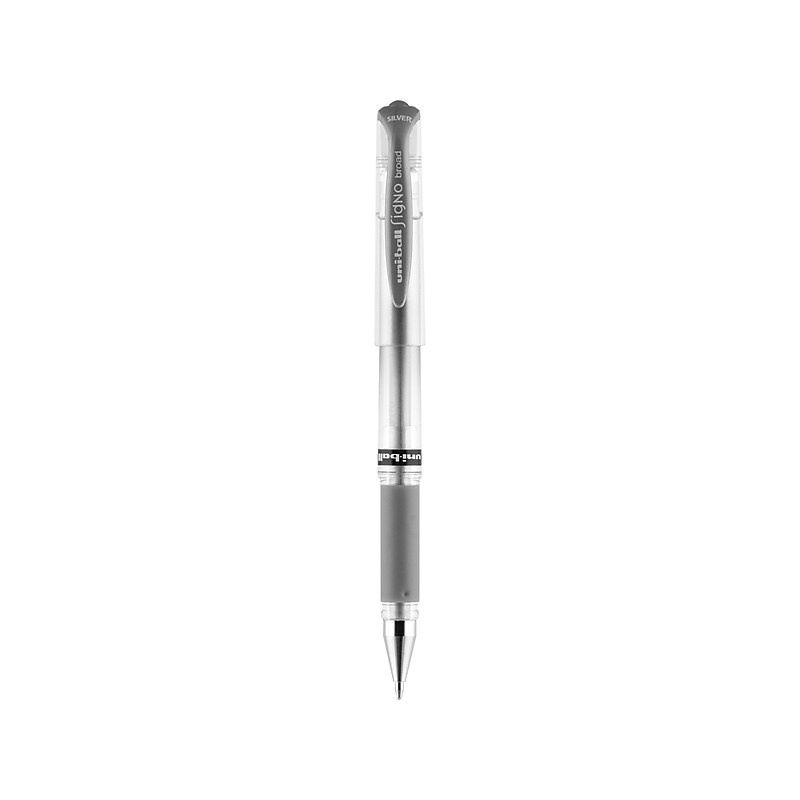 uni-ball Gel Impact Rollerball Pen, Broad Point, Silver Ink (60758) image 1