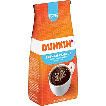 Dunkin' French Vanilla Ground Coffee, 12 oz. Bag (SMU00047)